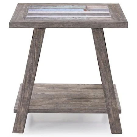 Square End Table with Ceramic Tile Top